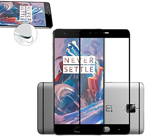 Tempered Glass Screen Protector Full Cover Case for OnePlus 3/One Plus 3T 4 G 2016/2017 – black tempered glass transparent screen protector OnePlus 3