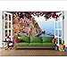 Price comparison product image Gwgdjk Custom 3D Mural Decorative Painting Stereo Landscape Landscape Outside Window Balcony Landscape Tv Background Wall-200X140Cm (80 * 56Inch)