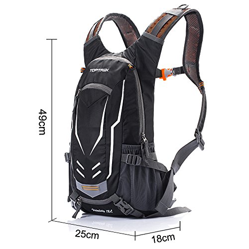 Toptrek Ultraleicht Fahrradrucksack Wasserdicht mit Regenschutz 18L Trinkrucksack Fahrrad Sportrucksack Radsport Rucksack für Herren/Damen - 2