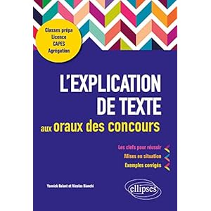 L'explication de texte aux oraux des concours