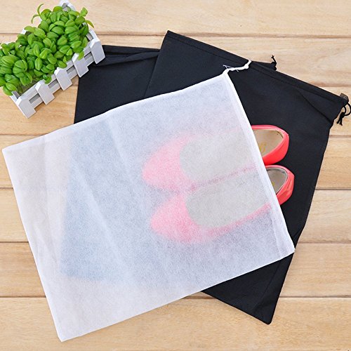 Dealglad Sacchetto portascarpe da viaggio, in tessuto non tessuto anti polvere, con cordoncino, 10 pezzi