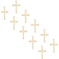 UNICRAFTALE 20pcs 304 Stainless Steel Pendants Cross Patetrn Charms Golden Small Hole Pendant Metal Earring Charms Hole 1.4mm for Women Wen Necklaces Jewelry Making 20.5x12.5x0.8mm