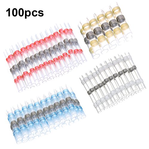 Soloop 100tlg Lötverbinder Sortiment Schrumpfverbinder Stoßverbinder Quetschverbinder Kabelverbinder Set