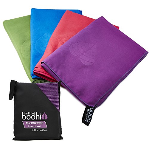The Little Bodhi - Toalla (microfibra, 130 x 80 cm, incluye funda) morado morado Talla:Large 130cm x 80cm