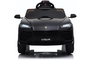 TOYSCAR ELECTRONIC WAY TO DRIVE Macchina Elettrica Per Bambini Lamborghini URUS Auto Elettrica Per Bambini Telecomandata Porte Apribili Doppio Motore Elettrico 12V Carico 25 Kg TOYSCAR Nera
