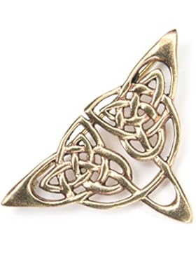 Brosche Schmuck Bronze keltisches Dreieck Knotenmuster, Länge: 4cm