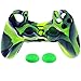 Price comparison product image Anti-slip Silicone Cover Skin, Prevently For PlayStation PS4 Controllers Silicone Case Cover +2PC Rocker Cap (Green)