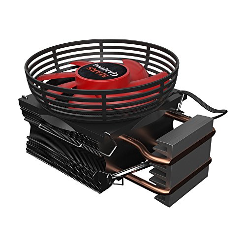 Mars Gaming MCPU117- Disipador gaming para ordenador  ventilador 90mm  tecnolog  a PWM  soporte AM4  TDP de hasta 120W  perfil ultradelgado  color rojo y negro