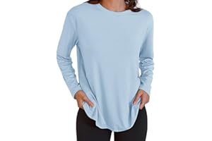 OYIGELZ Langarmshirt Damen Rundhals Locker Oberteile Herbst Casual Shirts Streetwear