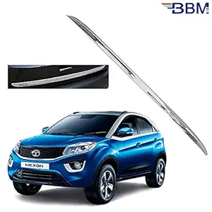 BBM Car Dicky Trim Garnish Diggi Silver Chrome Line Stainless Steel for Boot Show Compatible with Tata Nexon, Model 2017 2018 2019 2020