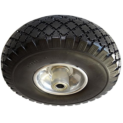 2 Vollgummi-Sackkarrenräder Schwarz , PU-Bollerwagenräder, 260 mm mit Lager 100% pannensicher von Rainer Kremer Profi-Werkzeuge - 4