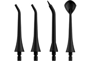 TUREWELL 4 Piezas Boquilla de Repuesto Irrigador Dental, Puntos de Reemplazo Irrigador Bucal para TH2C3 Accesorios de Irrigadores Dentales(Negro)