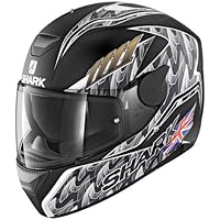 Tiburón d-skwal alfombrilla cascos de motocicleta, color negro/blanco, talla L