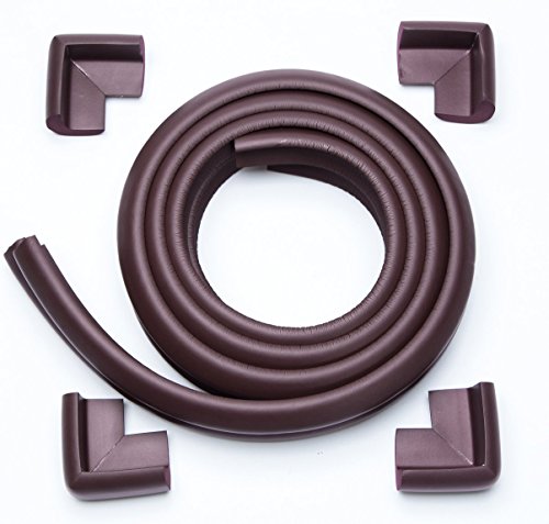 Bekith 4m Table Desk Edge Cushion + 4 Corner Guards - Premium Childproofing Edge Corner Guard -Child Safety Home Safety and Table Edge Corner Protectors