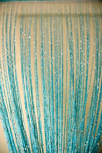 AeMBe – Fadenvorhang Fadengardine Türvorhang – 100cm X 200cm – Turkus / Glitter – Höchste Qualität - 3