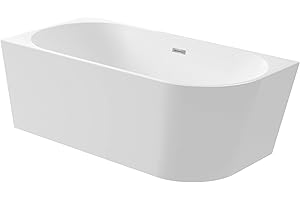 Balneo - Freistehende Badewanne - Eckbadewanne AVOLA - Acryl mit Stahlgestell - 6 Stabilisatorfüße - Überlauf und Klickverschluss - Modernes Design (Chrom-links, 170x80cm)