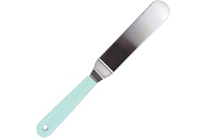 ScrapCooking - Spatule Coudée Inox 29 cm - Spatule Pâtisserie Gâteau Cuisine - Ustensile Accessoire Cake Design Chocolat Glaçages Lissages - Vert d’Eau - 5177