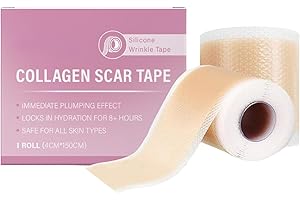 SHEBEEDO Silicone Scar Tape with Collagen –Advanced Collagen Tape for Scars & Wrinkles,Ultra-Thin Silicone Scar Sheets,Moisturizing Face Tape for Wrinkles,Silicone Patch Repair for Face, Body Scar Removal