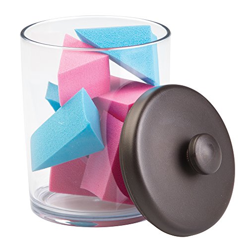 mDesign Wattedose – praktischer Behälter für Wattepads, Wattestäbchen und Wattebäusche – stilvoller Wattepadbehälter & Wattestäbchenbehälter – Material: beständiger Kunststoff - 2