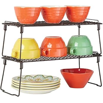 Amazon.de: mDesign 2er-Set stapelbarer Regaleinsatz - faltbares Küchen