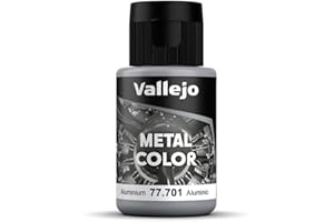 Vallejo Metal Color Peinture Acrylique Aluminium Réaliste pour Aérographe, 32 ml, Idéale pour le Modélisme et les Maquettes.