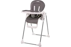 Chaise haute BIANCA – Dès 6 mois – Inclinable et réglable en hauteur – Pliage facile et rapide - Nania (Gris)