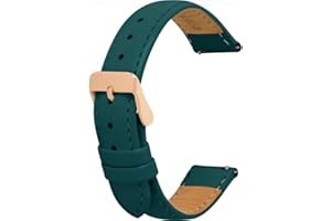 Toff London Ladies Leather Watch Strap, Quick Release with Rose Gold Metal Buckle, Band Width 18mm
