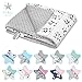 Produktbild EliMeli Minky Babydecke Kuscheldecke Krabbeldecke | super weichem Minky Dots Polar Fleece | Baumwolle | Füllung | 75x100 hoch Qualität (Grey - Pandas)