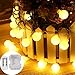 Produktbild Beyanh lichterkette außen batterie,Weinachtsbeleuchtung Warmweiß 100er LED 10 Meter mit 8 Blitzmodi, Fernbedienung, Batteriebetriebene, IP65 Wasserdicht Sternlicht für Weihnachten,Party