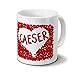 Produktbild Tasse mit Namen Caeser - Motiv Rosenherz - Namenstasse, Kaffeebecher, Mug, Becher, Kaffeetasse - Farbe Weiß