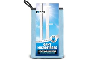Helvet Gant Microfibre Spécial Vitres – 2 Faces Spécifiques : Une Face pour Désincruster et Une Face pour Sécher sans Laisser de Trace