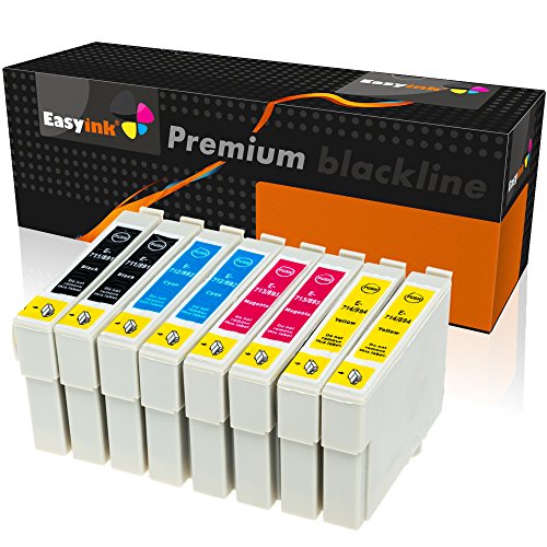EasyInk 8er Set Druckerpatronen zu EPSON T0711 - T0714 für Epson Stylus DX 6000, Epson Stylus DX 6050, Epson Stylus DX 7000 F, Epson Stylus DX 7400, Epson Stylus DX 7450, Epson Stylus DX 8400, Epson Stylus DX 8450, Epson Stylus DX 9200, Epson Stylus DX 9400 F, Epson Stylus Office B 40 W und mehr!