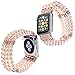 Produktbild lala Pink Armband für Apple Watch 42mm Handgemachte Luxus Perlen Faux Perle Naturstein Armband Elastische Strech Ersatz Armband Band für Apple Watch Serie 1 Serie 2 Serie 3 (Gold)