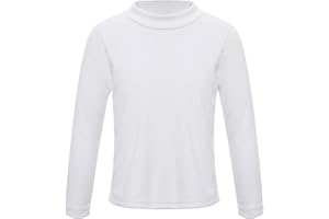 Xnihocha Mädchen Jungen T-Shirt Warmes Thermoshirt Langarm Unterhemd Rollkragen Pullover Sport Top Thermounterwäsche