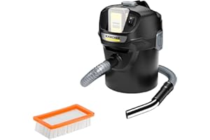 Kärcher 18 V Aspirateur Cendres et Poussières sans Fil AD 2 Batterie, Matériau Ignifuge, Filtre Monobloc, Volume de la Cuve : 14 l, Puissance : 230 W, Compatible avec Batterie 18 V Non Incluse
