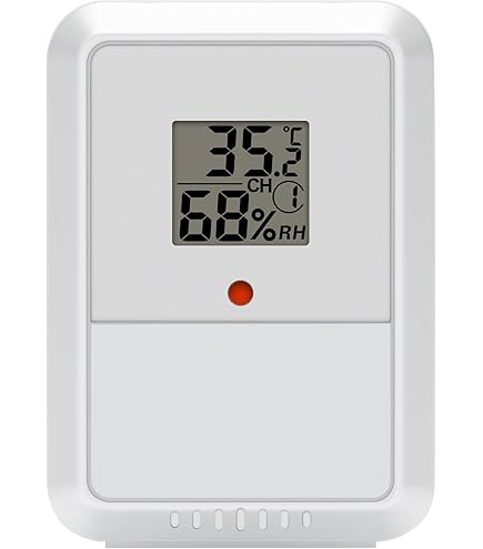 Urageuxy Draadloos weerstation met buitensensor, thermometer voor binnen en buiten, met weersvoorspelling, hygrometer, wektijden, min/max-opname, 100 m bereik, lcd-achtergrondverlichting