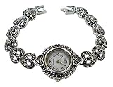 Lecker Maedsche Klassische Antikstil Trachtenschmuck Armbanduhr - Dirndl Armband mit Uhr - Kristall