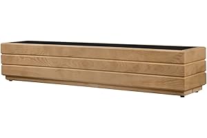 ‎ALFALUX alfalux Pflanzkübel Für Garten Pflanzkasten Für Balkon Blumenkübel Für Fensterbank Blumenkasten Für Terrasse Kräuter-Balkonkasten aus Holz Blumentopf Eiche 90DES1717EI (90 x 17 x 17 cm)