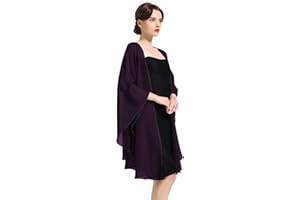 BEAUTELICATE Femme Étole Châle Elégant Foulard Boléro Cape en Mousseline de Soie Pour Robe de Soirée Mariage Mariée Cérémonie
