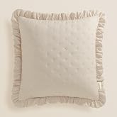 ROOM99 Molly Decorative Cushion Cover, 45 x 45 cm, Cream Flowers, Pack of 1