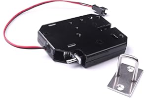 ATOPLEE cerradura electrónica del gabinete, 1pcs DC 12V 2A acero al carbono solenoide gabinete cerradura de resorte para el gabinete cajón armario (73X58X13mm)