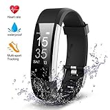 ORSKEY Fitness Armband, Aktivitätstracker Fitness Tracker mit Pulsmesser Schrittzähler, Wasserdicht IP67,Schlafüberwachung,Vibrationsalarm Anruf Smart Watch Fitness Uhr für Damen Herren (Schwarz)