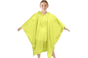 EIYVPRA Kinder Regenponcho Wasserdicht, Wiederverwendbar EVA Kinder Regenmantel mit Kapuze Knöpfen für Mädchen Jungen, Regenponcho Kinder Schulranzen, für Schule Wandern Radfahren Camping