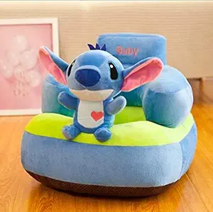 SHOPICTED Animal Shape Baby Soft Plush Velvet Cushion Sofa Seat or Rocking Chair (Blue, 0 to 4 Years)