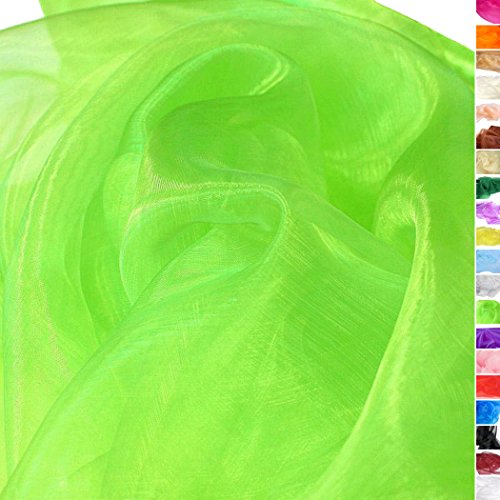 TOLKO® ORGANZA Stoff in Hell-Grün - hauch zart und durchsichtig als Meterware am Stück