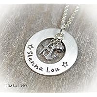 Namenskette, Glaube Liebe Hoffnung, 925 Silber Silberschmuck personalisierbar