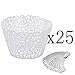 Produktbild Mogoko 25 Stk. Cupcake Wrappers Kuchen Pappbecher Verpackungen Kuchenverpackung für Hochzeit Geburtstag feiern Baby Dusche Dekoration (Weiß)