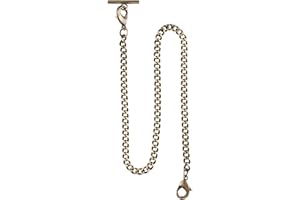 ALWESAM Pocket Watch Chain Albert T-Bar Chain Antique T Shaped Hanging Watch Chain 14 Inch Single Link Vest Belt