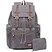 Produktbild Vintage Rucksäcke,Kaukko Canvas Laptop Rucksack Damen Herren Schulrucksack Daypack Stylisch Backpack für Outdoor Wanderreise Camping mit Großer Kapazität (Grau 702-1)