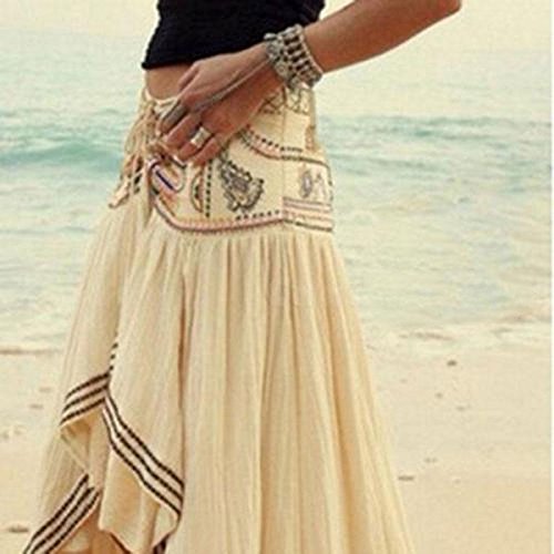 calistous perfekt atmungsaktiv Cool Unregelmäßige Rock lang Maxi Abend Party Beach Unregelmäßige Sundress XL, xl - 3